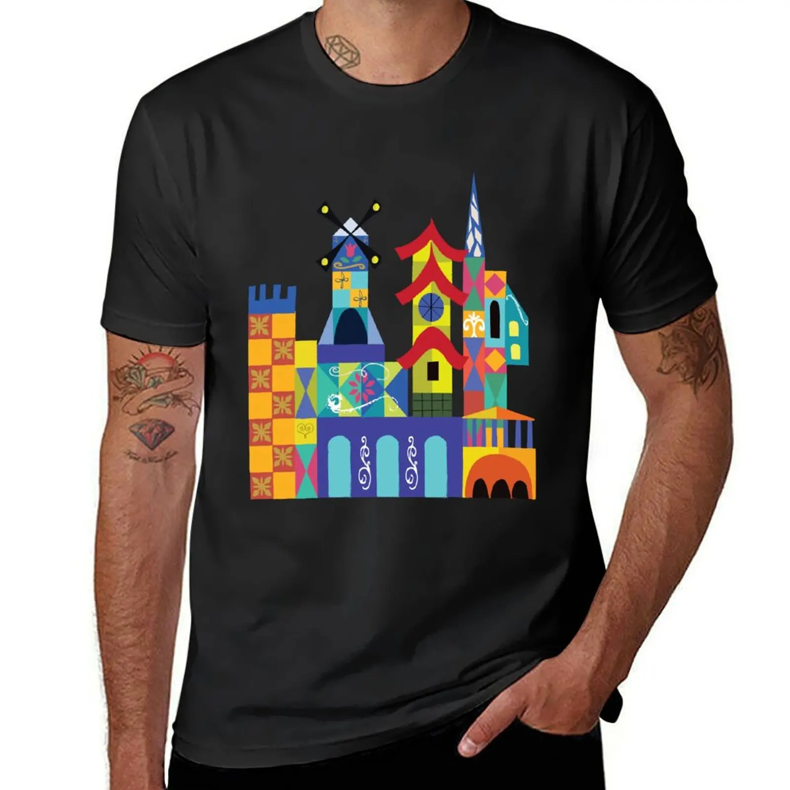 Mary Blair City Scapes T-Shirt Aesthetic clothing plain slim fit t shirts for men