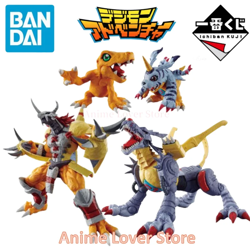 Bandai Original Digimon Ichiban Kuji Warpshinka War Greymon Metal Garurumon Agumon and Gabumon Anime Action Figure Toys Gift