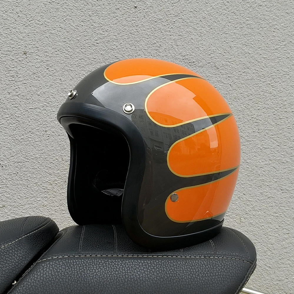 TT&COCASCOS 500TX Vintage Motorcycle Open Face Helmet Japan Technology Fiberglass Scooter Motorbike Riding Jet Casque Moto Casco