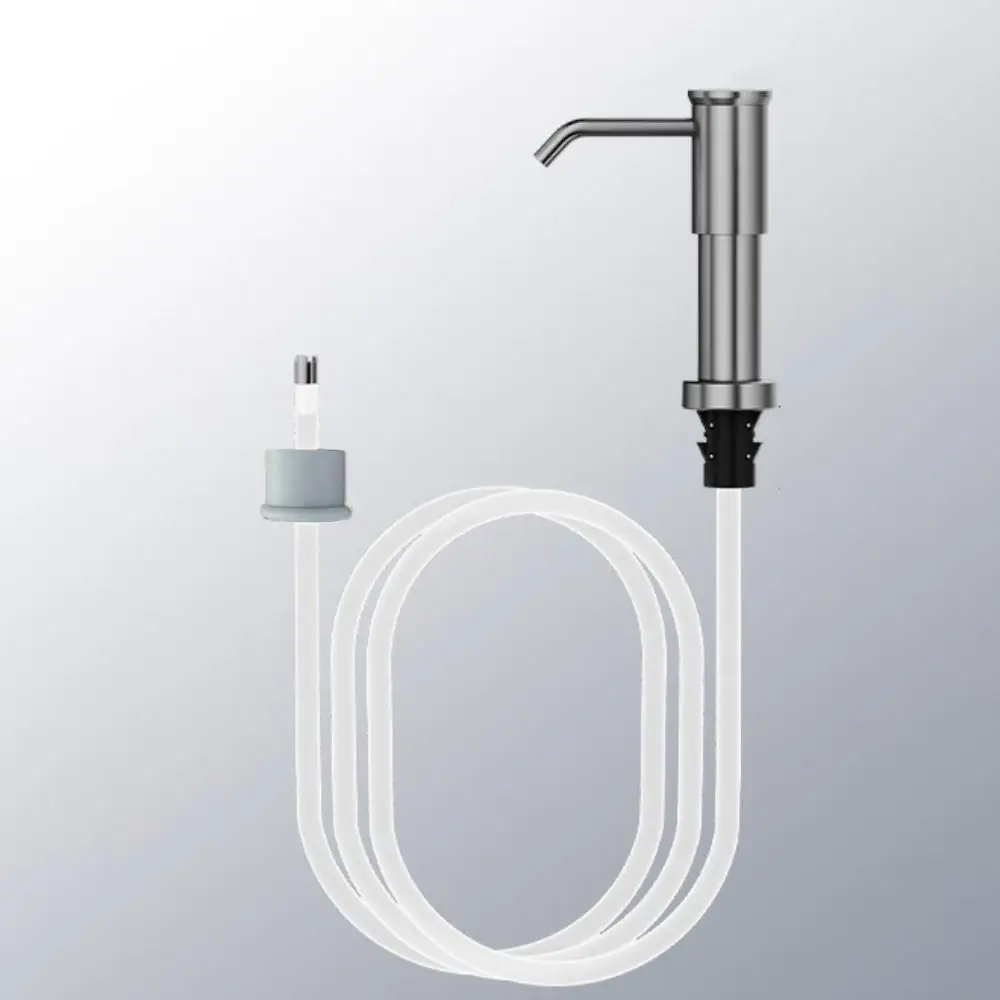 Dispenser di sapone in acciaio inossidabile Pompa a pressione manuale Tubo di prolunga in silicone Dispenser per lavello da cucina Installazione rapida