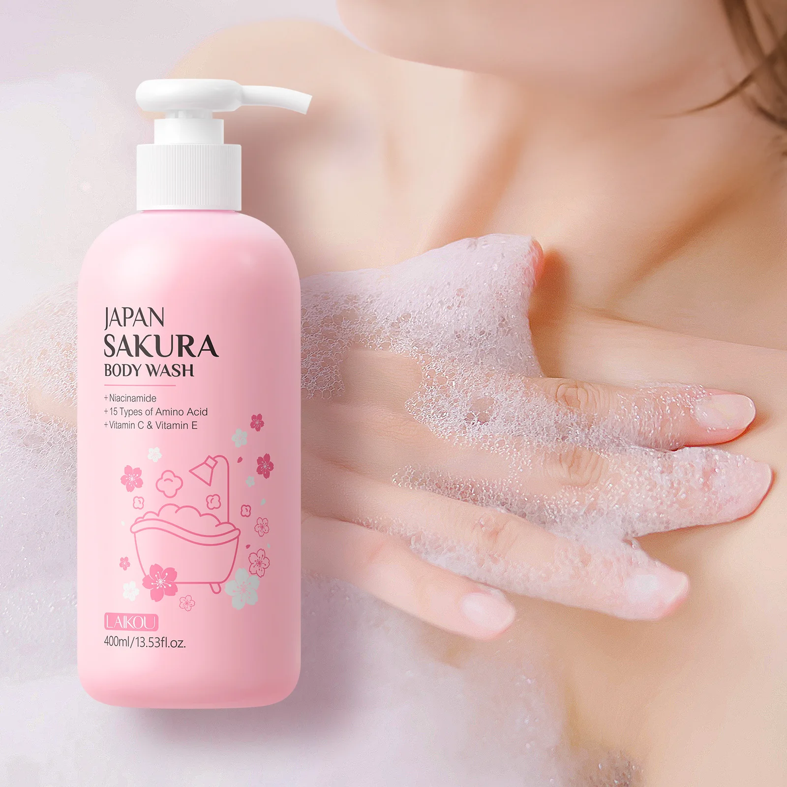 laikou-400ml-プライベートブランド-天然オーガニック-バスケア-スキンウォッシュ-ボディウォッシュ-リキッドソープ-ボディシャワージェル