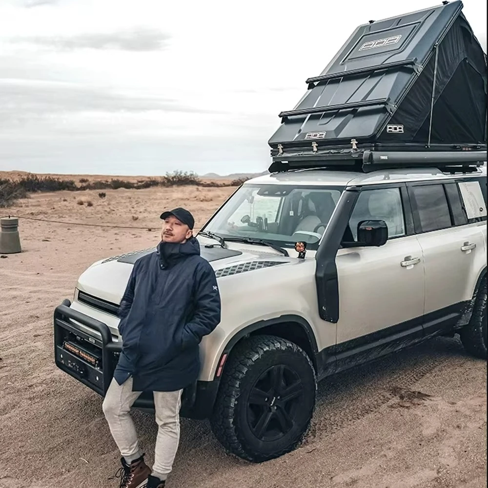 

OVERLAND Aluminum Pickup Truck Camper Hard Shell Rooftop Tent Large Sleeping Space for Tacoma,Gladiator