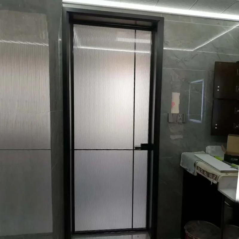 for Foshan Casement Indoor Aluminum Alloy Bathroom Extremely Narrow Door Kitchen Sliding Glass Barn Door Moisture Proof