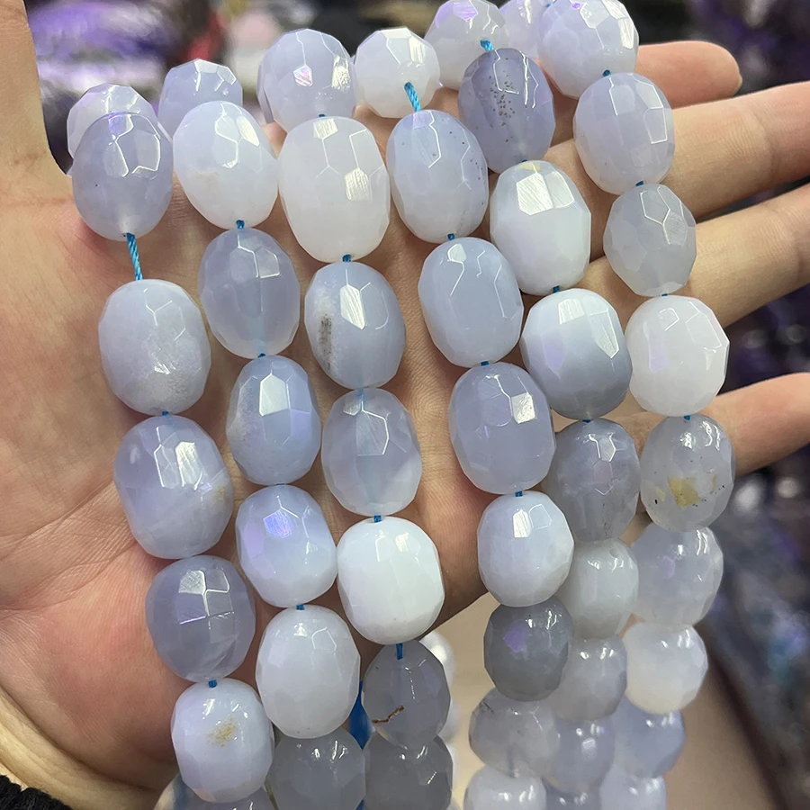 High-Quality Natural Purple Agate Stone Conformal Section Irregular Faceted Loose For Jewelry Making DIY Necklace Bracelet 15''