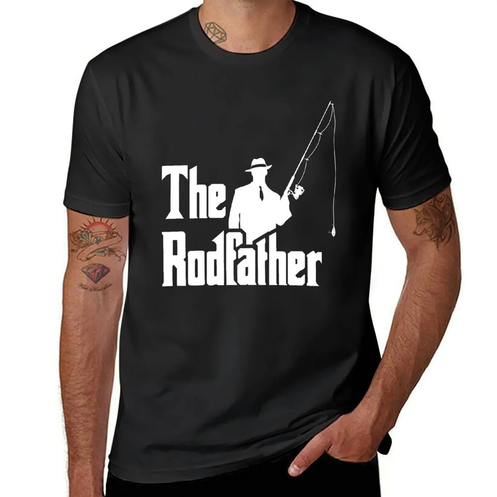 The Rodfather. Funny Fishing Tshirt for Fisherman T-Shirt quick drying boys whites men clothes