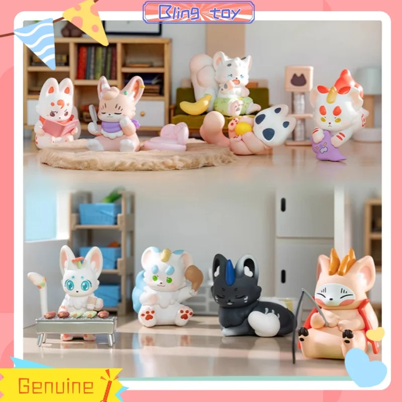 

New Genuine Beast And Divine Beast Breeding Series Blind Boxes Micro Scene Dolls Mini Figurines Desktop Ornament Toy Gifts