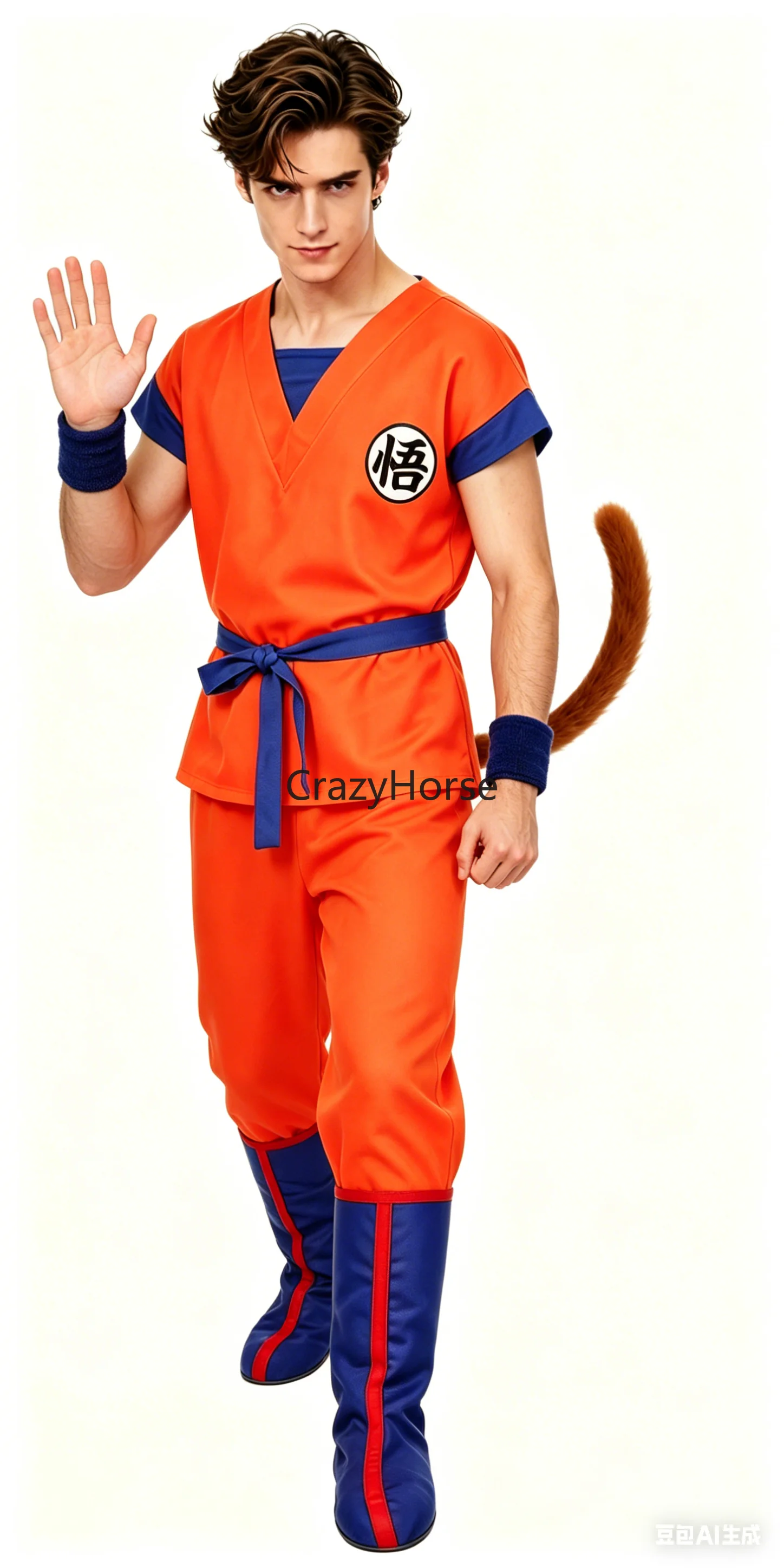 Halloween Adult Son Goku Cosplay Costume Suit Anime Men Woman Krillin Training Clothes Superheroes Saiyan Jumpsuit Role Play Wig view 6