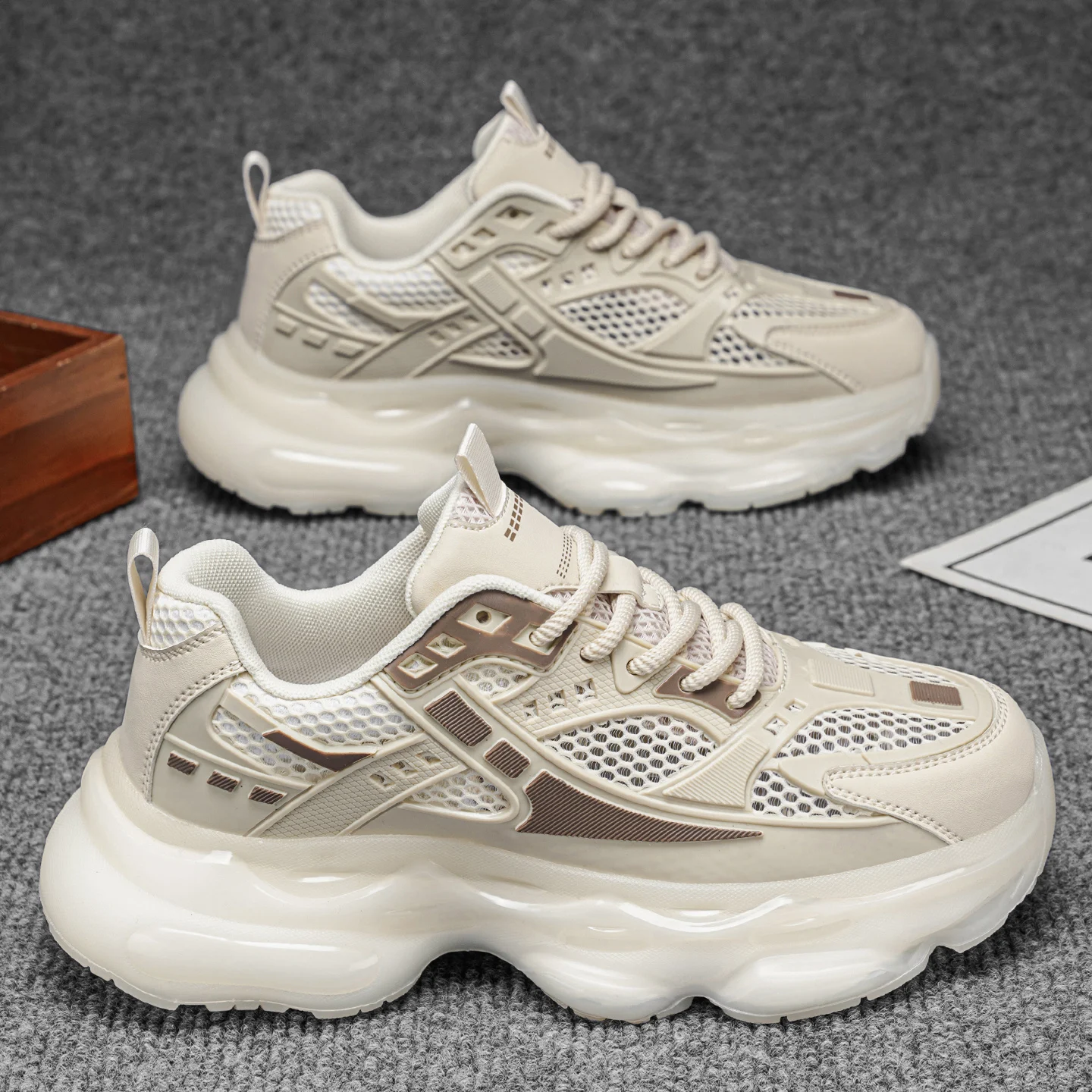 2026 Breathable Popcorn Sole Sneakers, Men's Multi-Color Fashionable Trendy Style