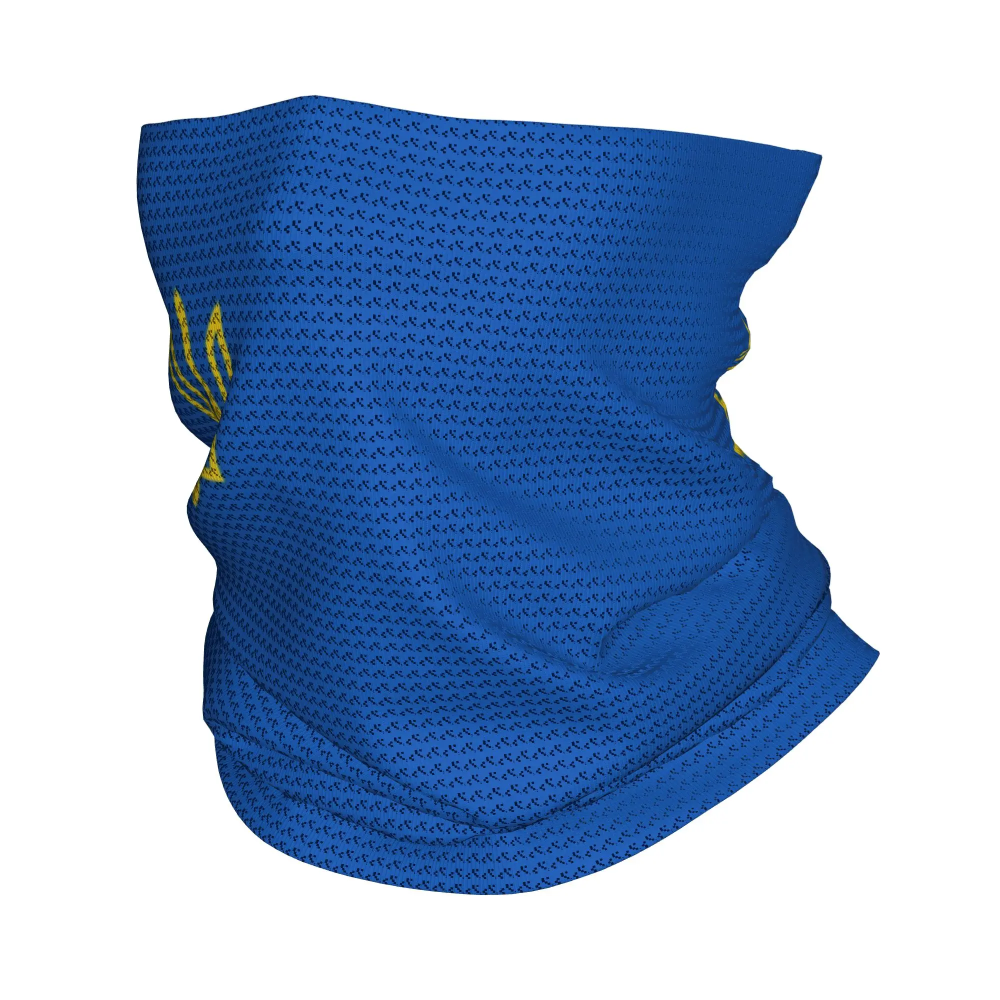 Custom Coat Of Arms Ukraine Flag Neck Gaiter Men Women UV Protection Winter Ukrainian Trident Bandana Scarf for Ski