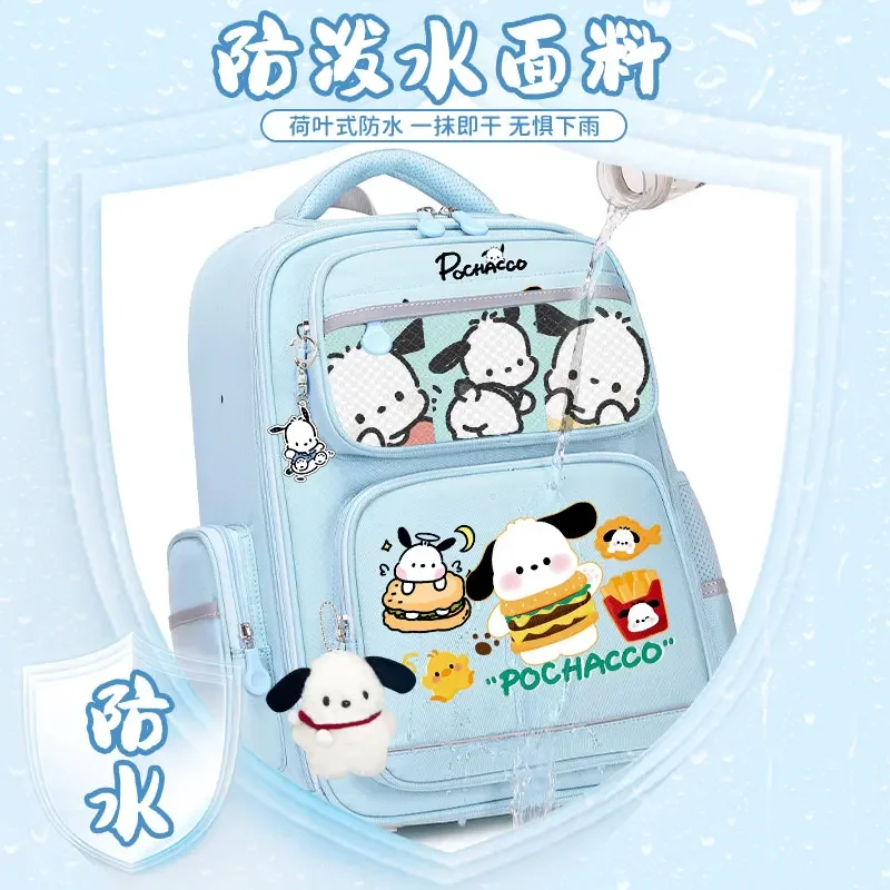 Sanrio Pacha Mochila Estudante para Cachorro, leve e casual resistente a manchas, mochila fofa de grande capacidade, nova