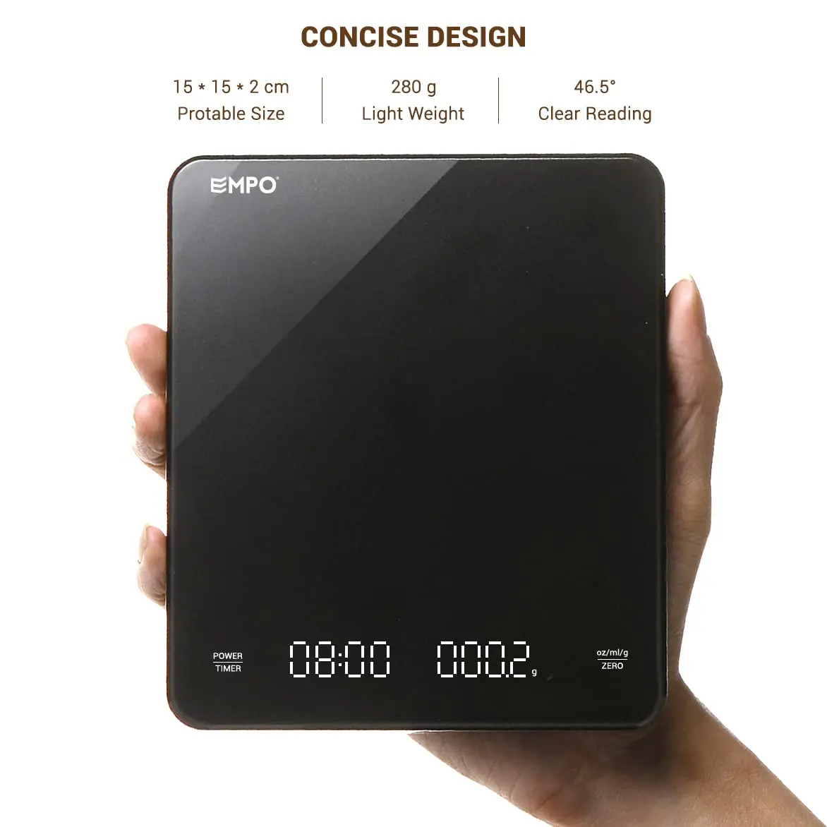 3Kg/0 1ตาชั่งดิจิตอล Wiith จับเวลากระจกสีดำ Basic Built-In Auto Timer Pour Over Espresso กาแฟสมาร์ทเครื่องชั่งน้ำหนักเครื่องชั่งน้ำหนัก