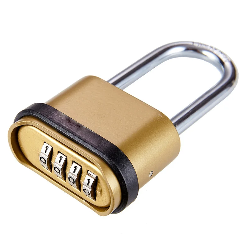 

FORW-3X Long Combination Lock, Padlock, Extended Lock Hook Bottom, Four Zinc Alloy All-Metal Long Hook Combination Lock
