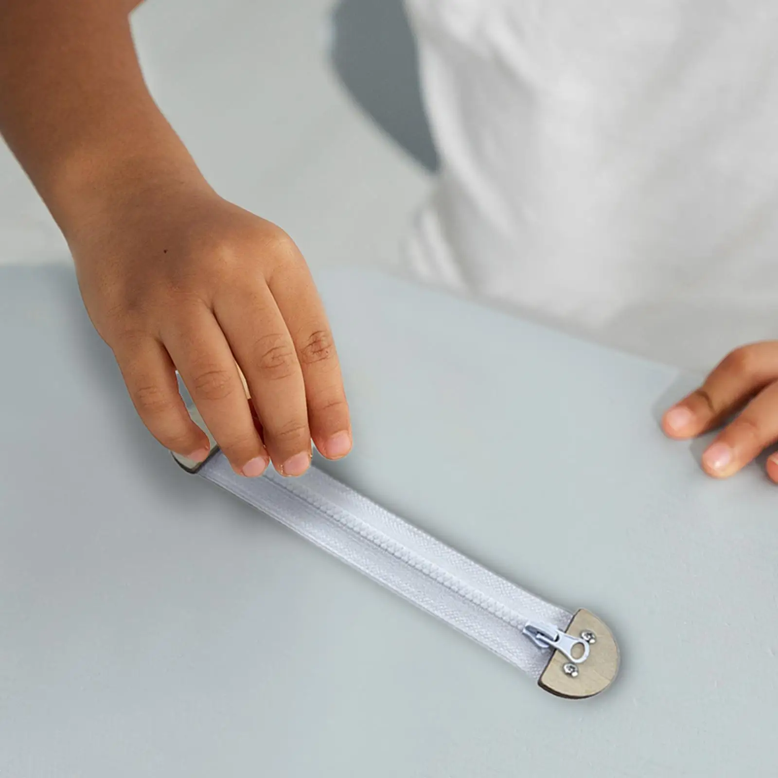 Piezas de tablero sensorial de madera con cremallera, aprendizaje temprano, educativo