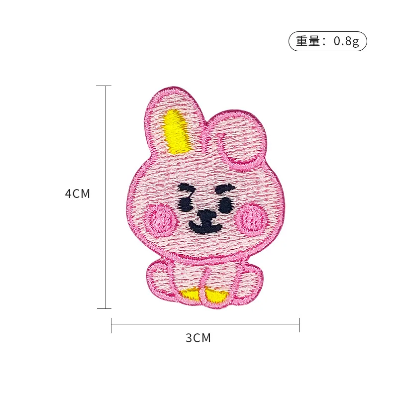 @BT21 Koya Shaky Mang zweidimensionales, besticktes Stoffabzeichen, speziell für Kleidung, Schuhe und Hüte, praktische Stickerei – Detail 4