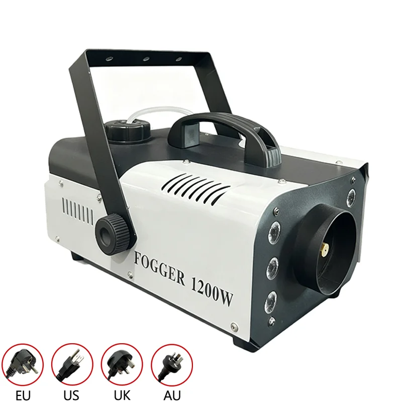 High Quality Smoke Machine 1200W 6 LEDS Remote Control 10m Spray Distance Fog Machine for Stage Events Party Christmas Halloween