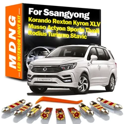 Interior LED Light Kit For Ssangyong Korando Kyron Musso Actyon Rodius Sports Rexton Tivoli XLV Turismo Stavic Car Accessories
