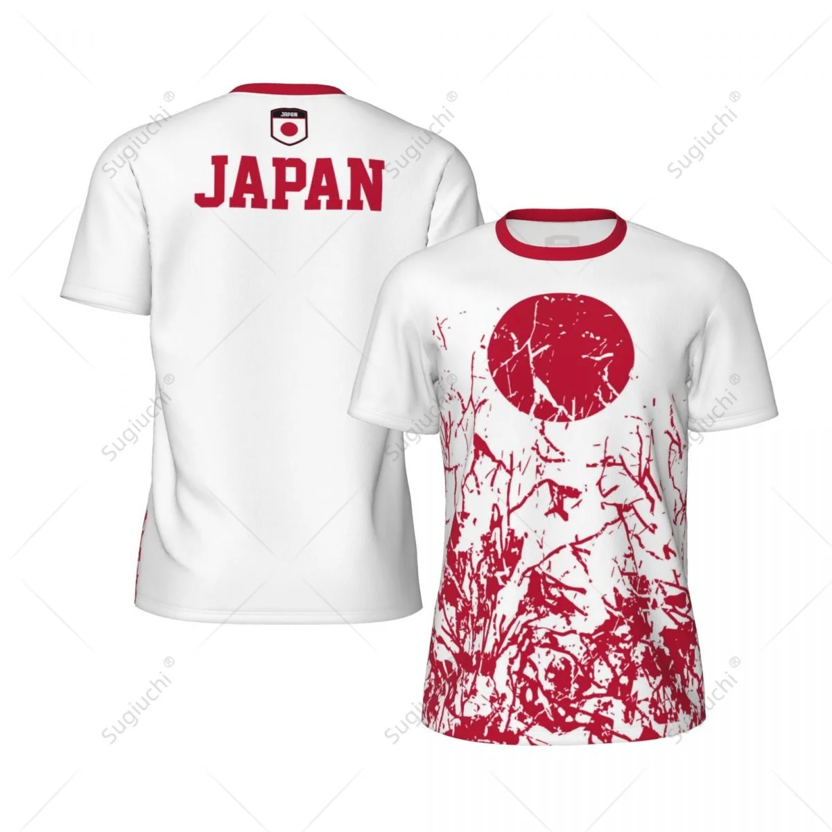 Exclusive design Japan Flag Grain 3D Printed Men For Running Bike Soccer Tennis Fitness Sports tshirt Mesh Fans Short T-shirt