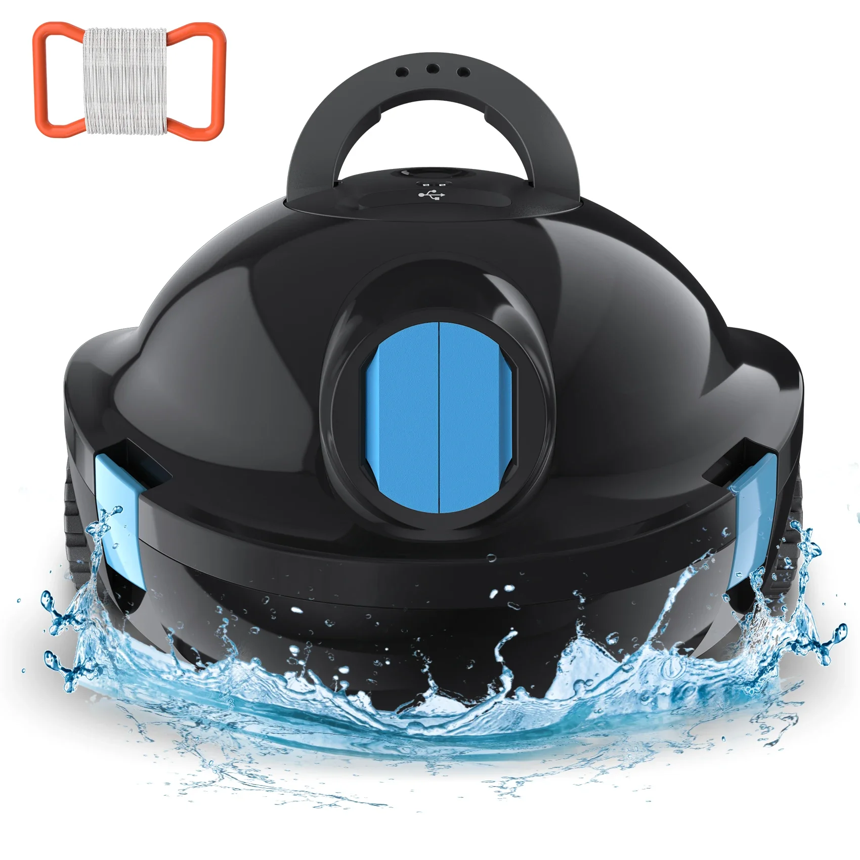 

Automatic Cordless Robotic Pool Cleaner,90 Mins Runtime,Self-Parking, Flat Above/In-Ground Pool to 65 Feet/1100 Sq.Ft