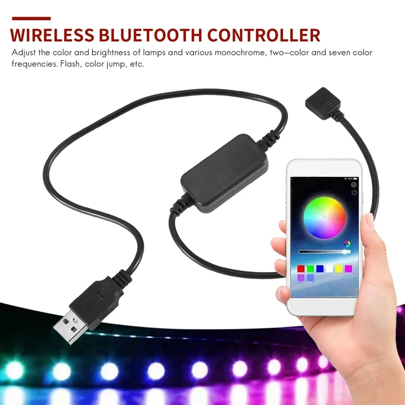 Télécommande sans fil Bluetooth LED Gradateur DC5-24V téléphone Andrea Connection Control pour RGB Light Strip Minuterie Switch