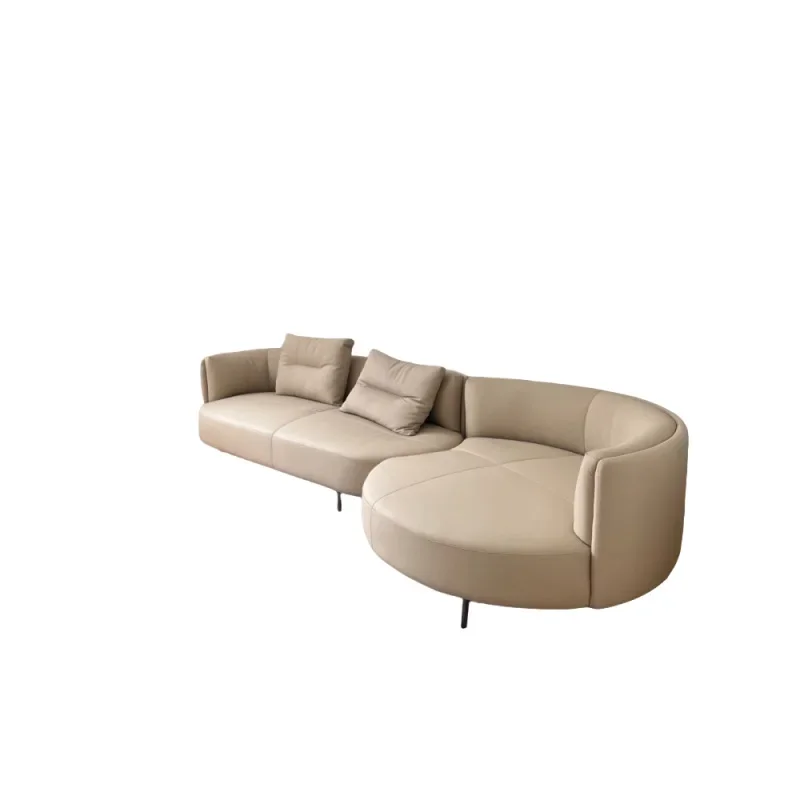 Light luxury minimalist design special-shaped small apartment niche corner creative arc sofa