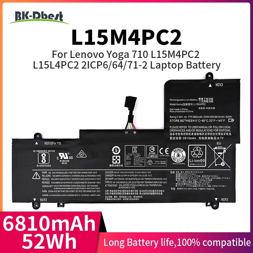 

BK-Dbest L15l4pc2 L15m4pc2 L15c4pc2 5B10K90802 Laptop Battery for Lenovo YOGA 710-14ISK-ISE Yoga 710-15ISK