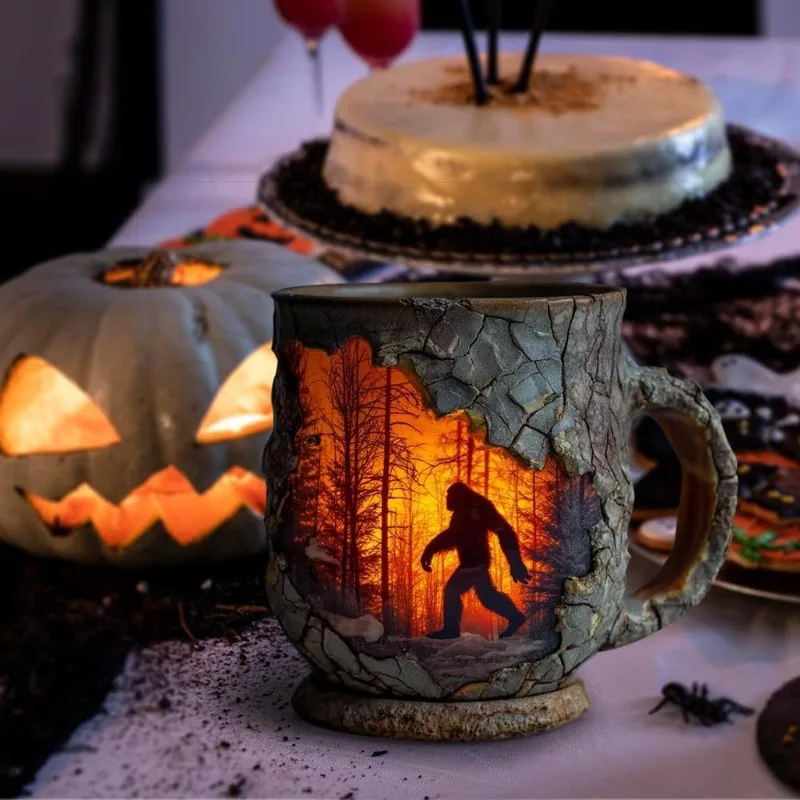 

Halloween Gift Cup -Creative Resin Craft Cup, Unique Halloween-themed Decorative Mug Perfect Festival Present for Friend &Family