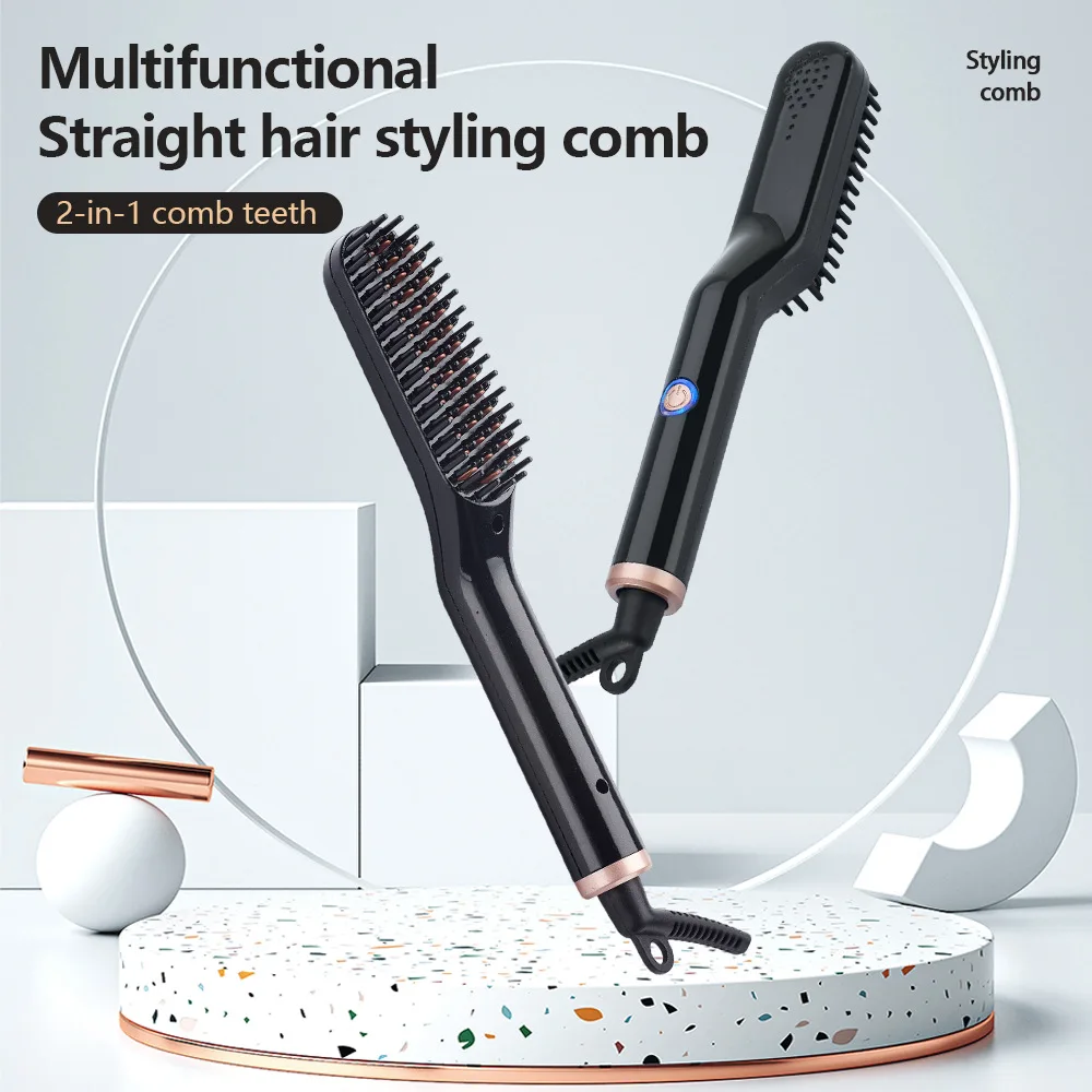 

Расческа для бороды с контролем температуры, многофункциональная расческа для укладки, расческа для бороды, керамический выпрямитель для волос