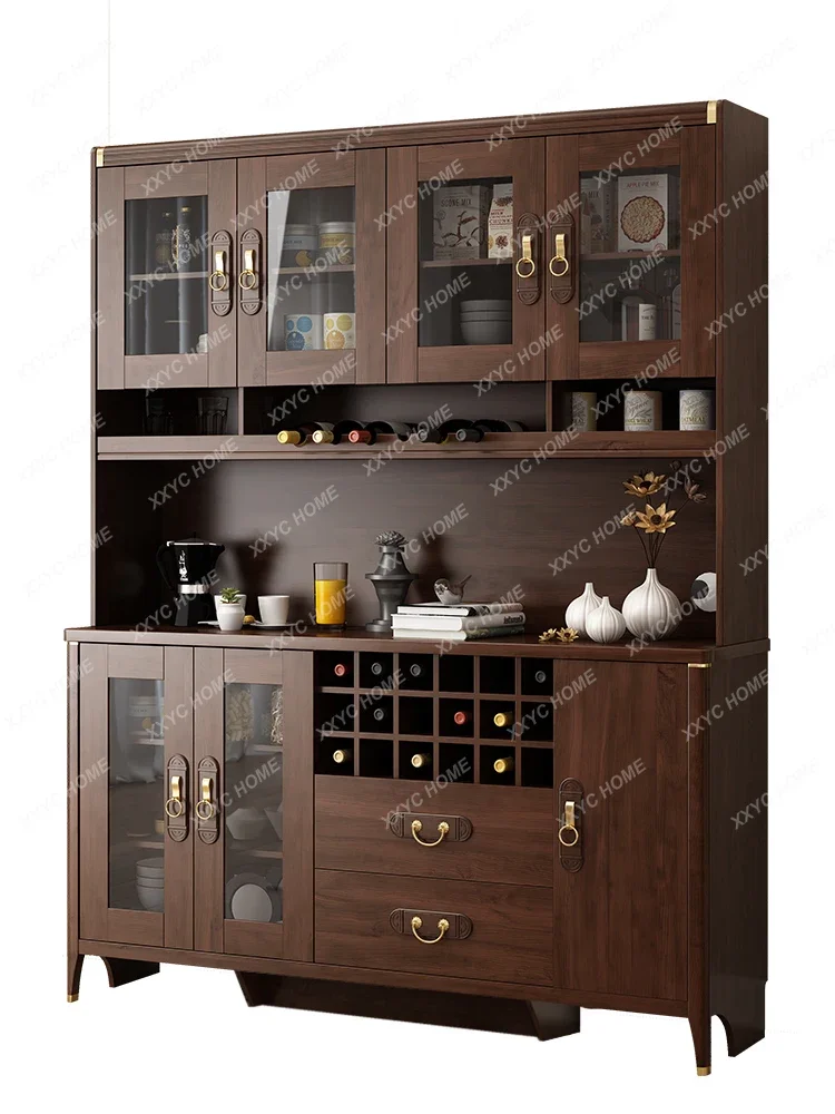 

Sideboard Cabinet Wine Cabinet Integrated Wall 2022 New Household Non-All Solid Wood Storage Cabinet Living Room Locker