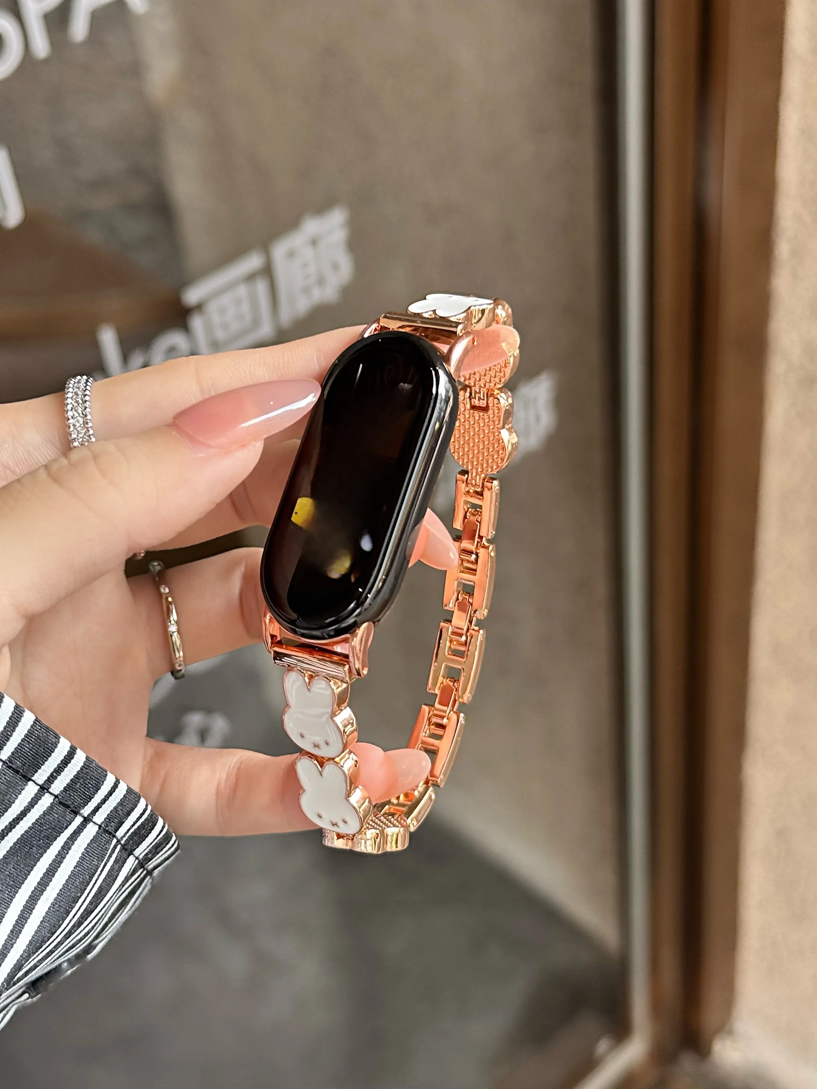 

Cute Rabbit Chain Strap Suitable Xiaomi Band 8Pro/9Pro，For Mi band 3/4/5/6/7，8/8NFC/9/9NFC/10/10NFC，For Redmi Watch6/5/4