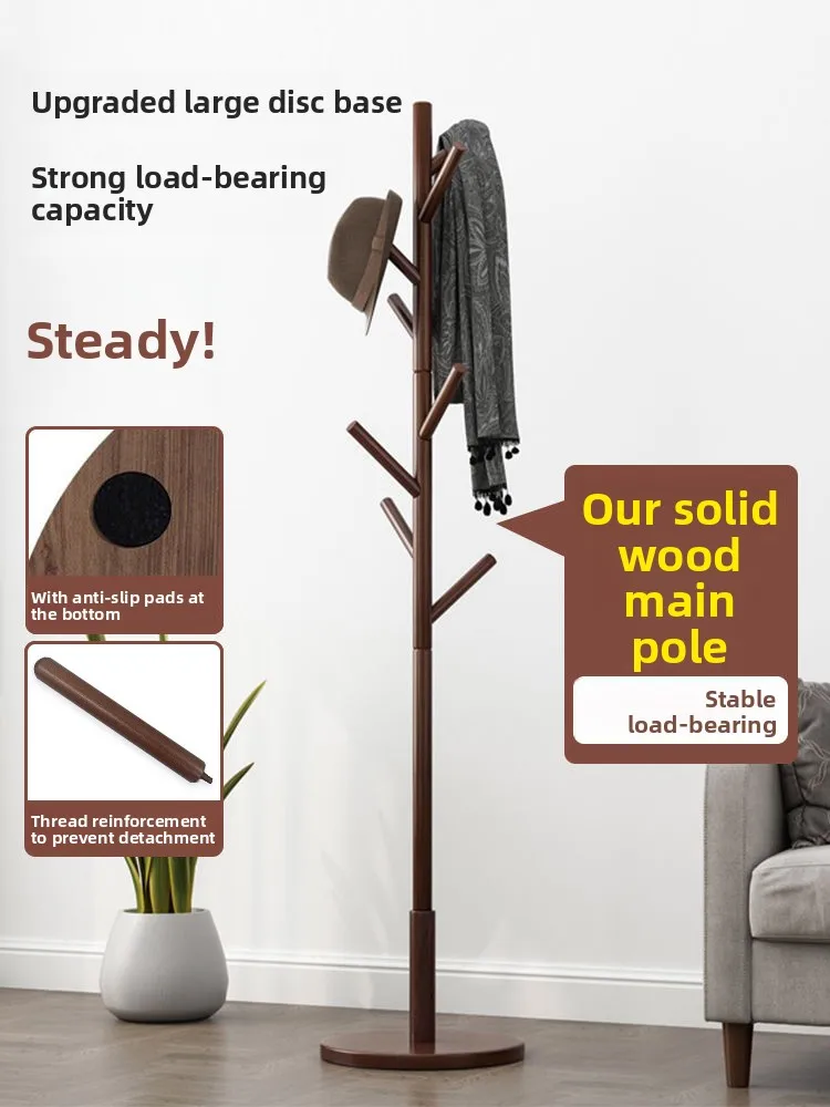 High-quality Full-body Coat Rack, Vertical Bedroom Hanger, Office Beech Wood Material