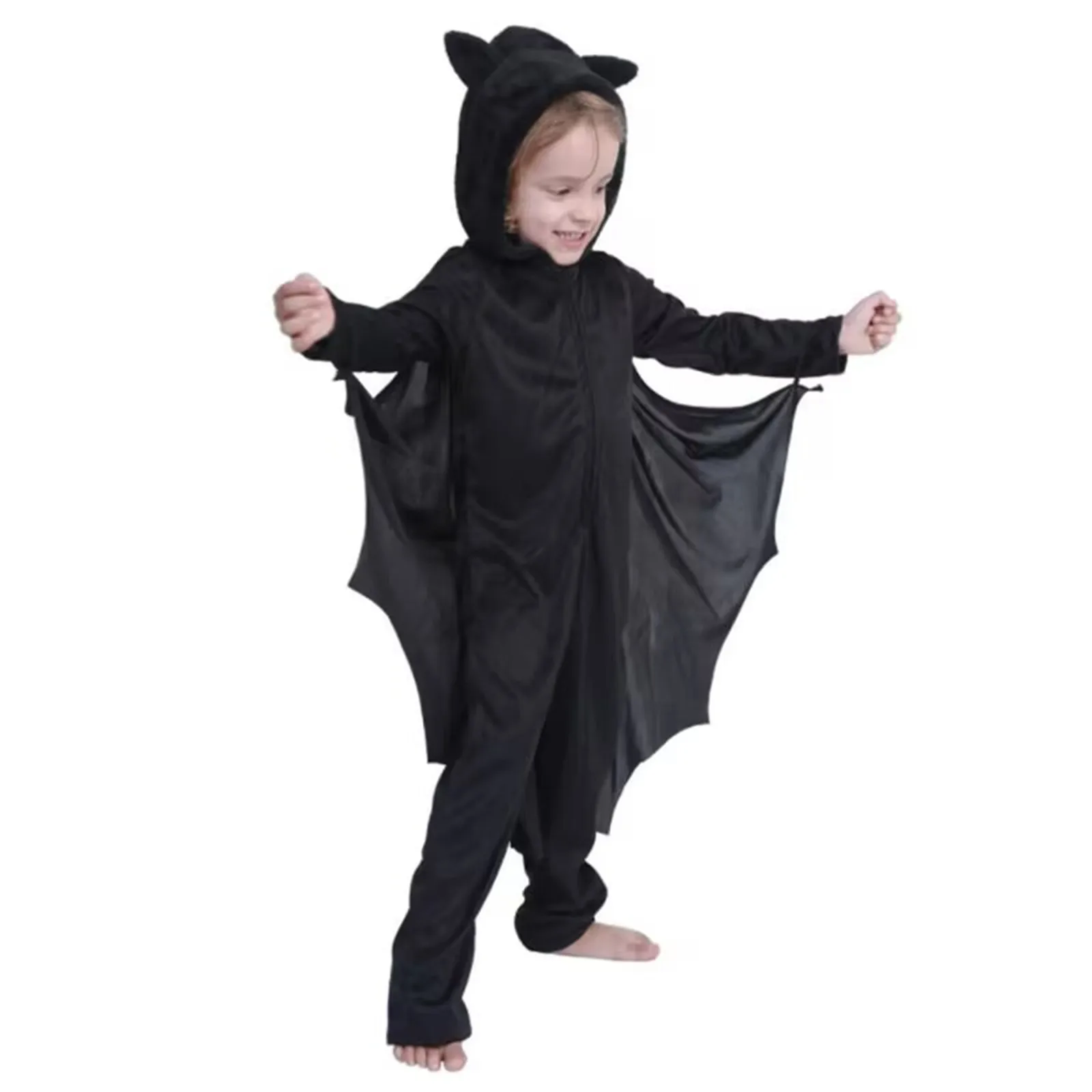 Halloween Scary Bat Cosplay Costume Set Kids Unisex Vampire Bat Costume Jumpsuit Children\'S Clothing Stage Performance Costume.