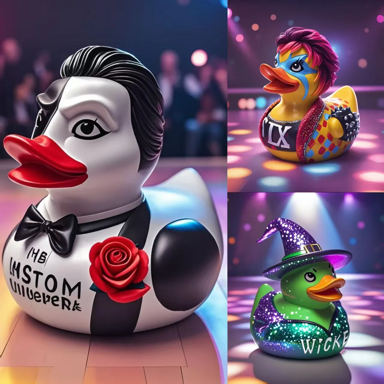 Creative Home Decor Opera Stage Performance Duck Statue Ornament Gift Collectible Decoration