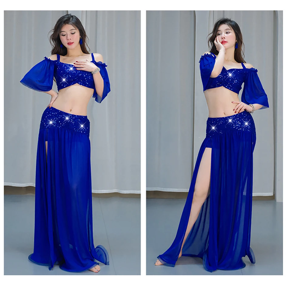 Buikdanskleding Top + Rok Set voor Vrouwen Oosterse Danskostuum Dame Stage Performance Oefenkleding Klasse Leskleding