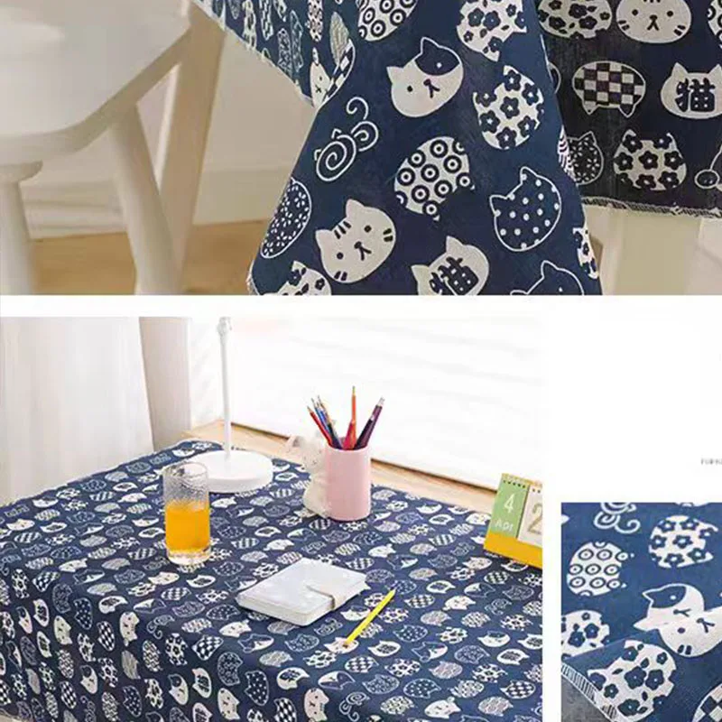 면-린넨 혼합 보헤미안 일본식 원단 0.5/1야드, 테이블 및 소파 장식용 DIY 재봉 재료로 적합 썸네일 4