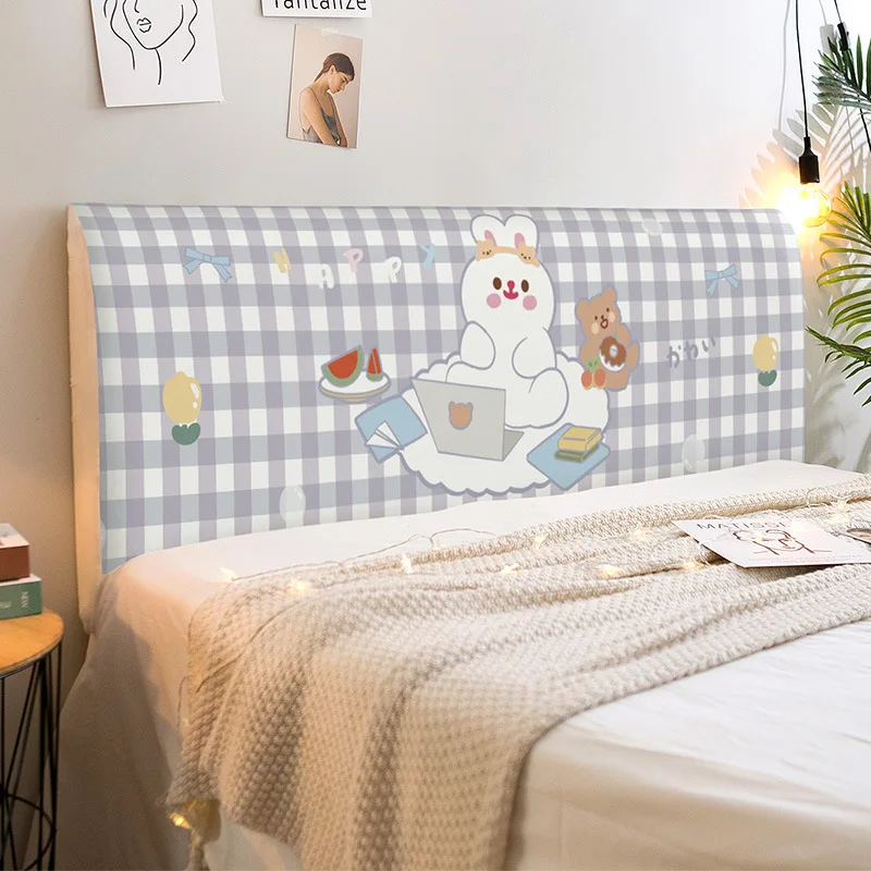 Rabbit Drinks Elastic All-inclusive Bed Head Cover Print Bedside Back Protection Dustproof Cover Bedroom Sofa Plush Velvet Cover