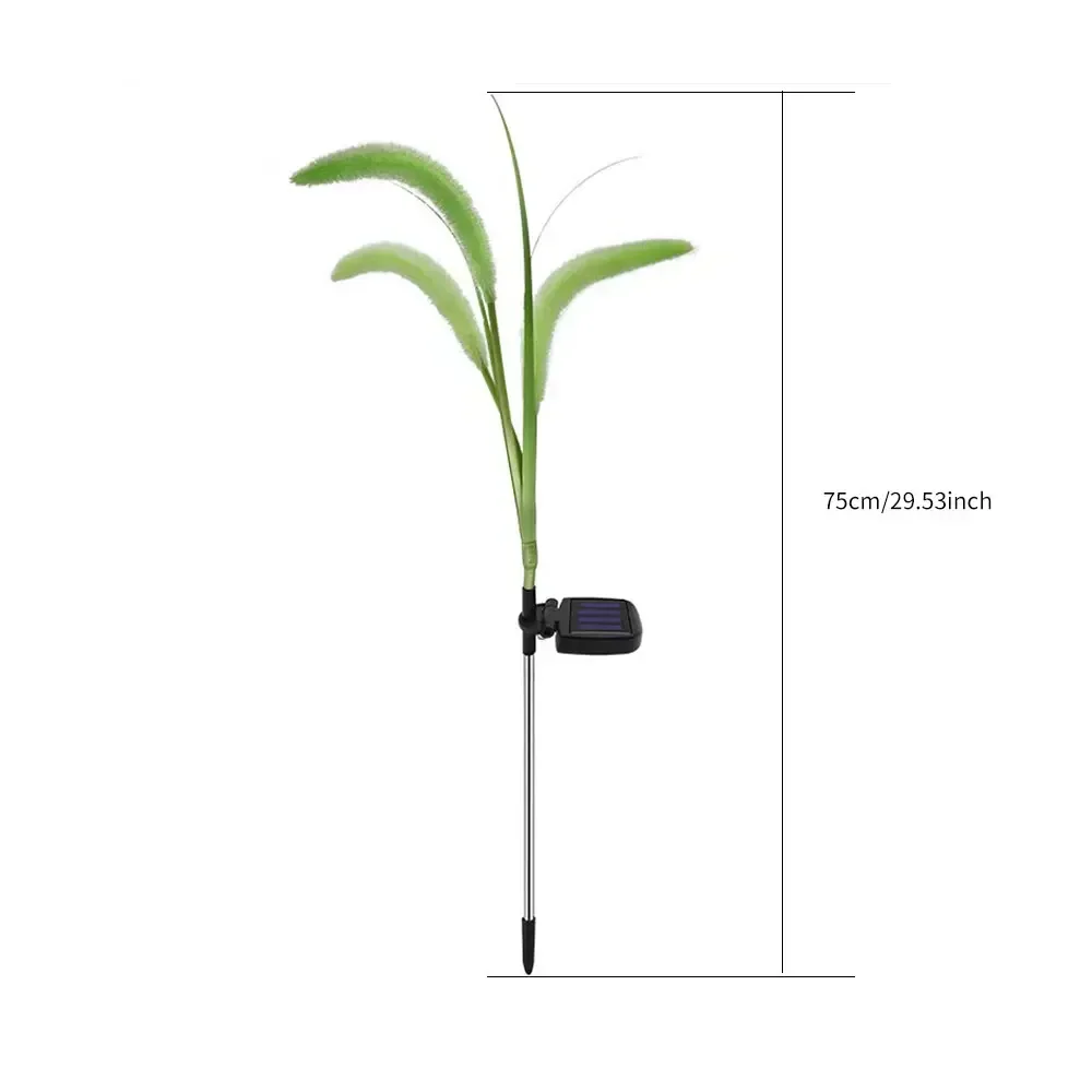 2025 جديد الشمسية مصباح ليد في الهواء الطلق شارع مصباح حديقة مقاوم للماء ذيل الكلب العشب الألياف البصرية الأرض التوصيل الخفيفة للمنزل الريفي