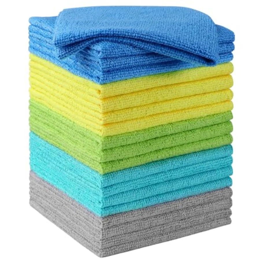 

Microfiber Cleang Cloths, 0 Pack Cleaning Rags - Lint Free and Scratch-Free Microfiber Towels for Cars, House and Kitchen, Abso