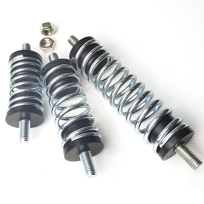2PCS Vibration Screen Machine Mount Damping Steel Spring Shock Absorption Compression Spring With Bolt M10 M12