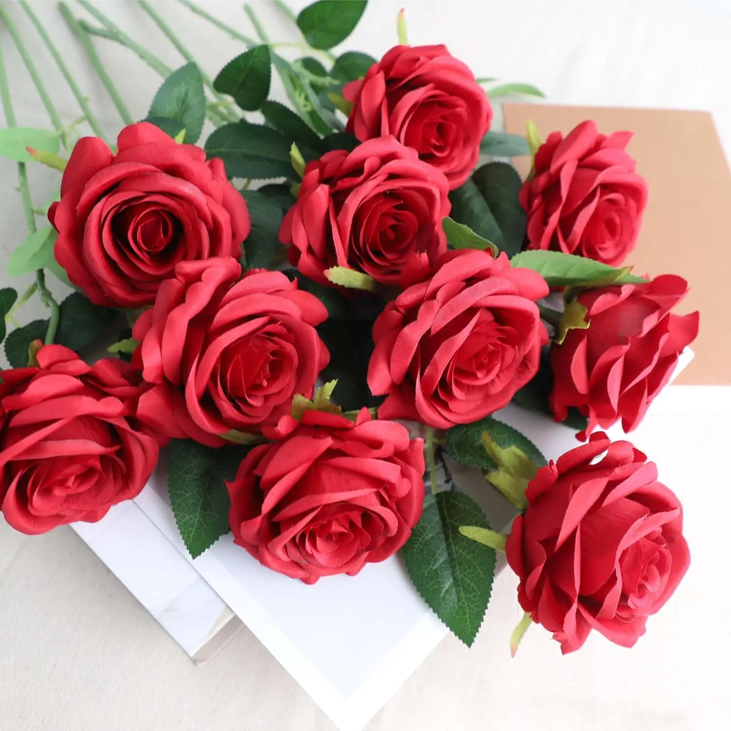 10/20 Stück Künstliche Blumen Seidenrosen Festival Heimdekoration Vase Tischdekoration Hochzeitskranz Brautstrauß Outdoor Garten DIY Geschenk – Detail 8