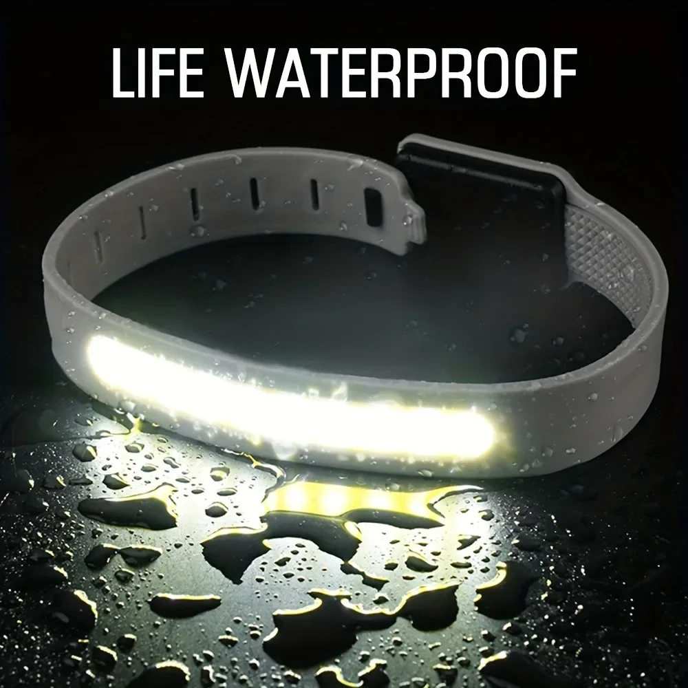 Outdoor Sports Night Running Light Multifunctional Wrist Light Night Safety Warning Light Waterproof Camping Hand Flashlight USB