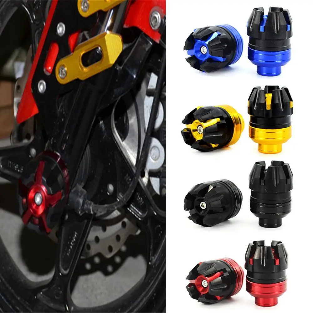 2Pcs Motorcycle Front Rear Fork Wheel Crash Protector Anti-Falling Frame Slider Protector Modification Accessories Motocross