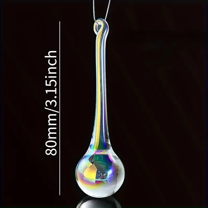 1 pc Glass raindrop Suncatcher, multi-colored crystal prism for chandeliers, gardens, Christmas trees, wedding decorations