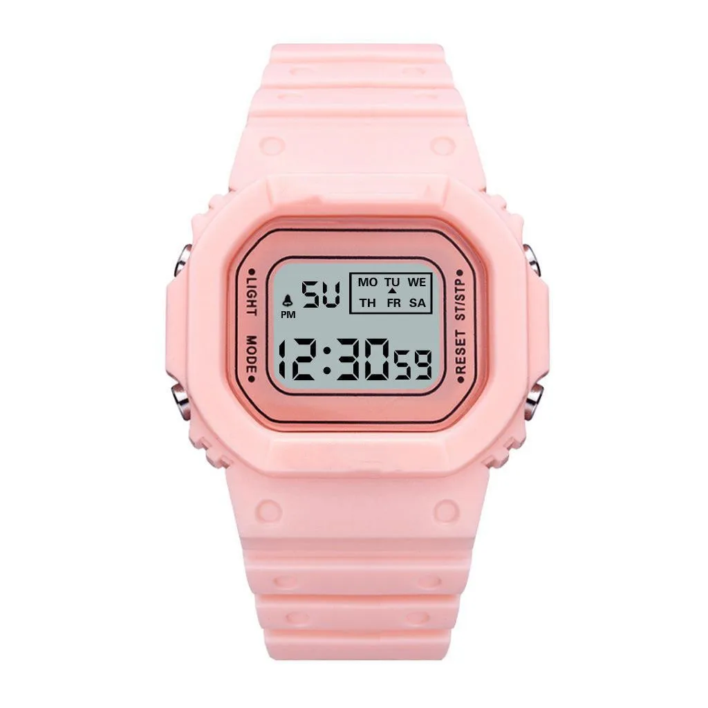 UTHAI Sports Electronic Watch Unisex Female Square Watches Students LED Digital Wristwatch Waterproof Male Clock Bracelet