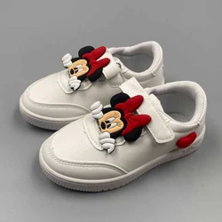 Trampki dziecięce śliczne Mickey Minnie Cartoon obuwie dla chłopców i dziewcząt antypoślizgowe buty outdoorowe dziecięce buty sportowe Disney