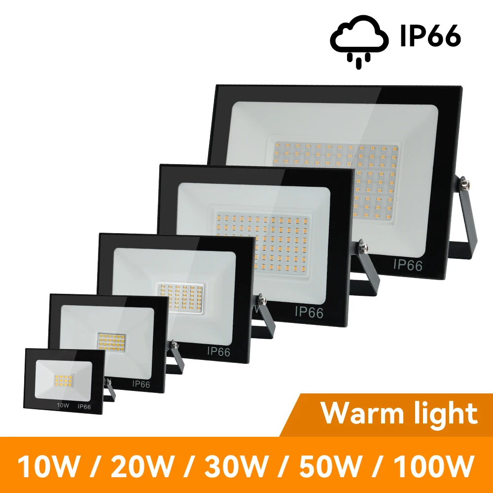 LED Flood Light  IP66 Waterproof Outdoor Spotlight 100W AC220V Reflector Led Exterior Wall Lamp For Garden Street Gate Wall