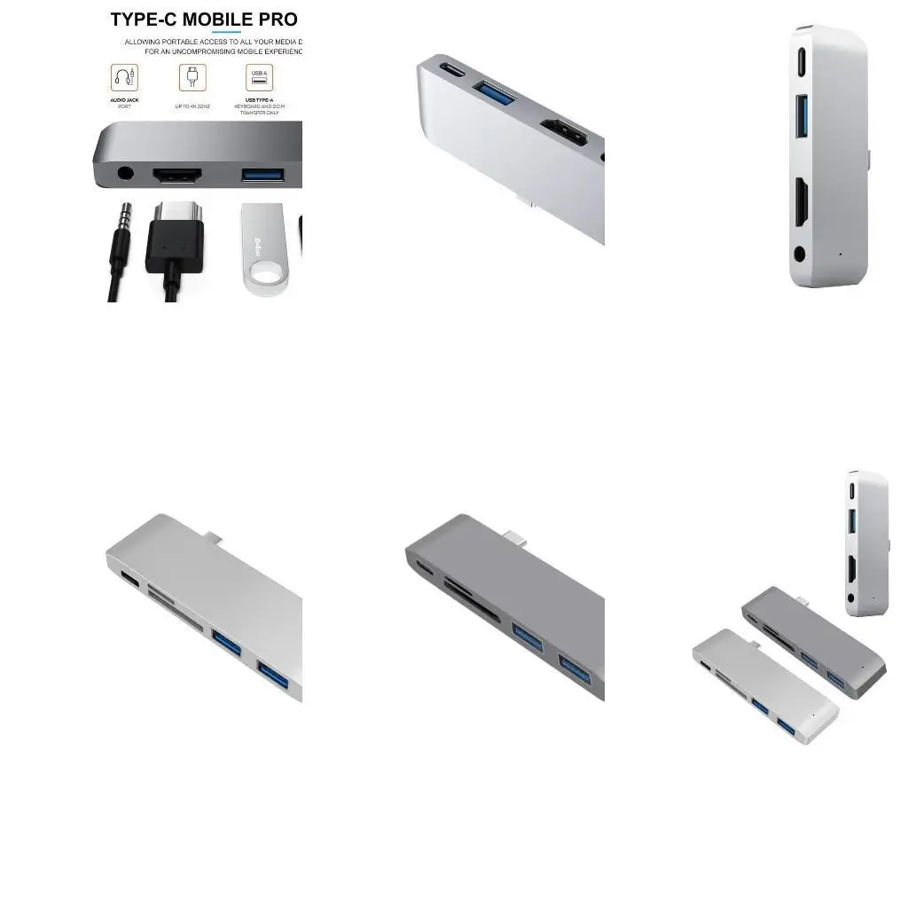 

652f Dock Station USB C HUB 4/5 в 1 USB C Power Delivery Port USB USB C 3,5 мм порт карты разветвитель для ноутбука для ноутбука