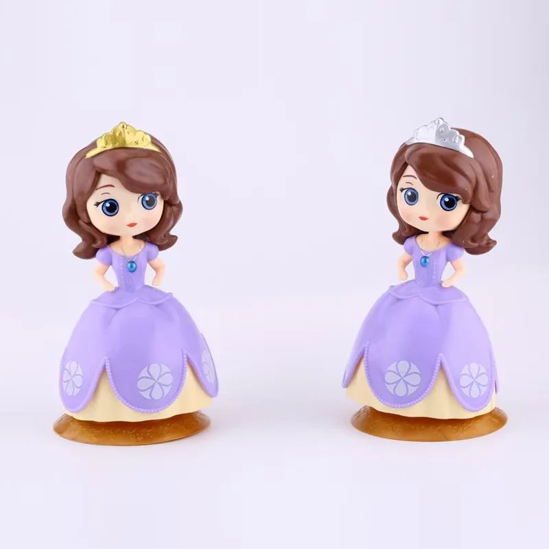 Cute Sofia Princess Gold and Silver Crown Doll Girl Dessert Girl Baby Party Birthday Party Cake Decorations