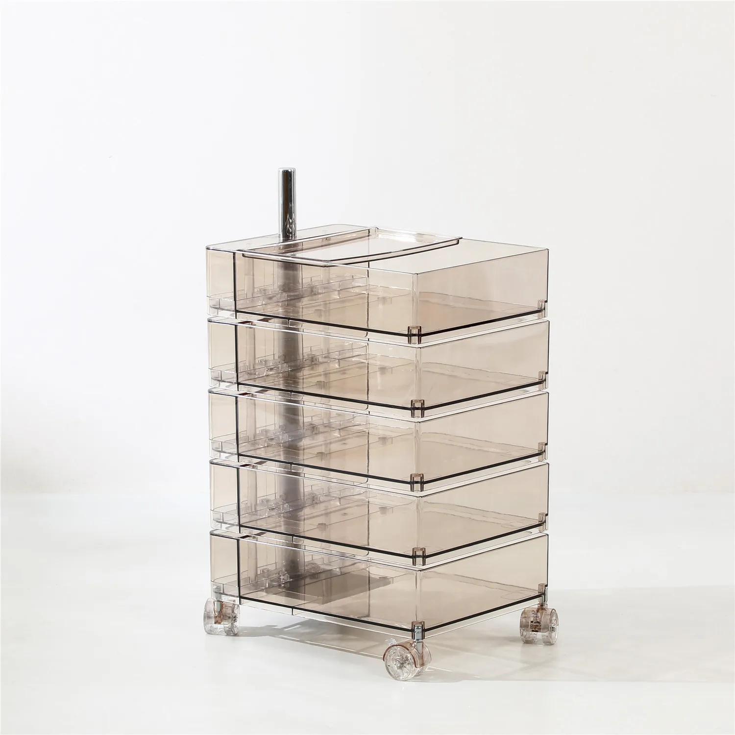 Acrylic transparent storage rack removable trolley locker modern simple multi-layer snacks