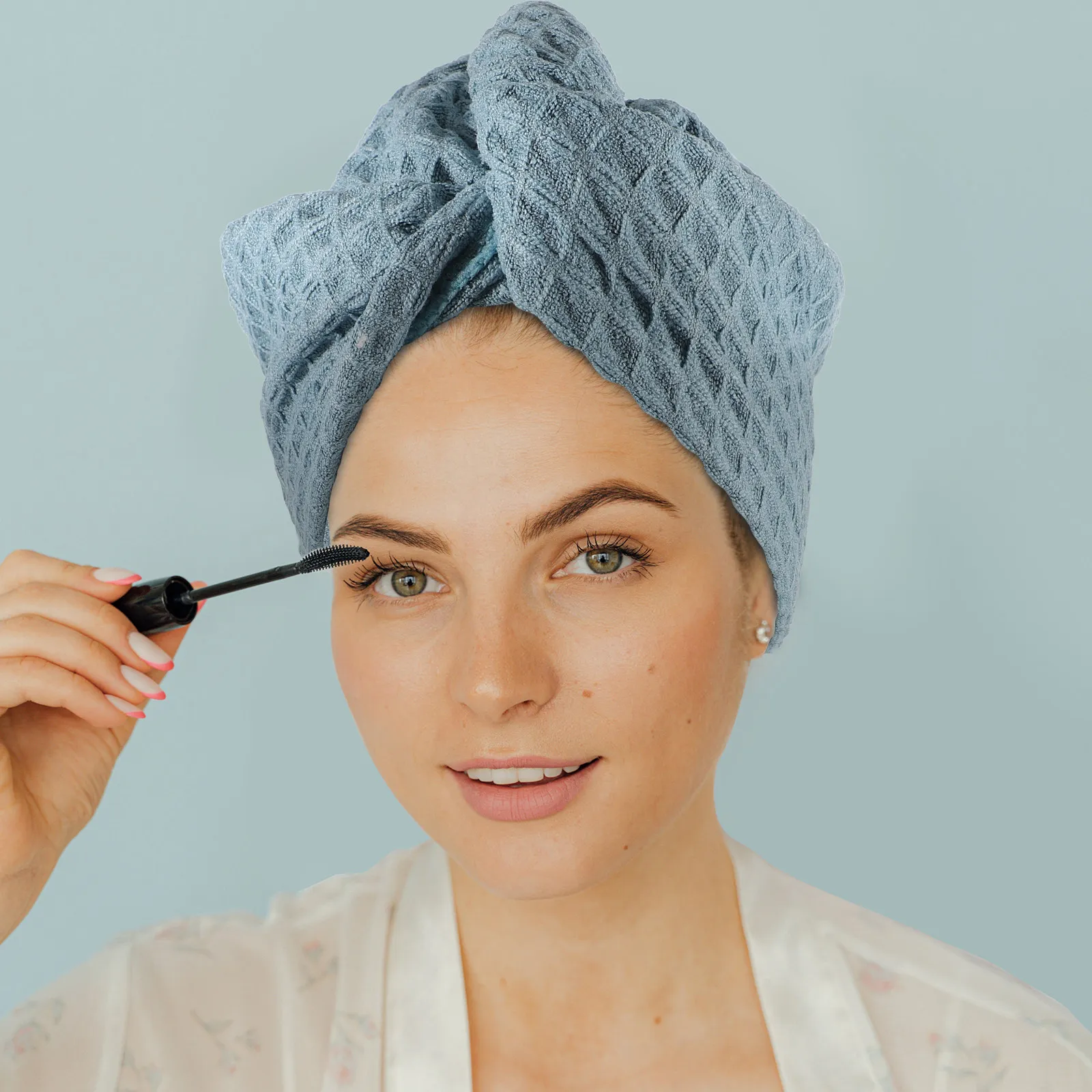 2Pcs Supple Hair-Drying Towel Cap Water Absorbent Drying Hat Smooths Texture Reduces Frizz Breakage Ideal Hair Care Gift