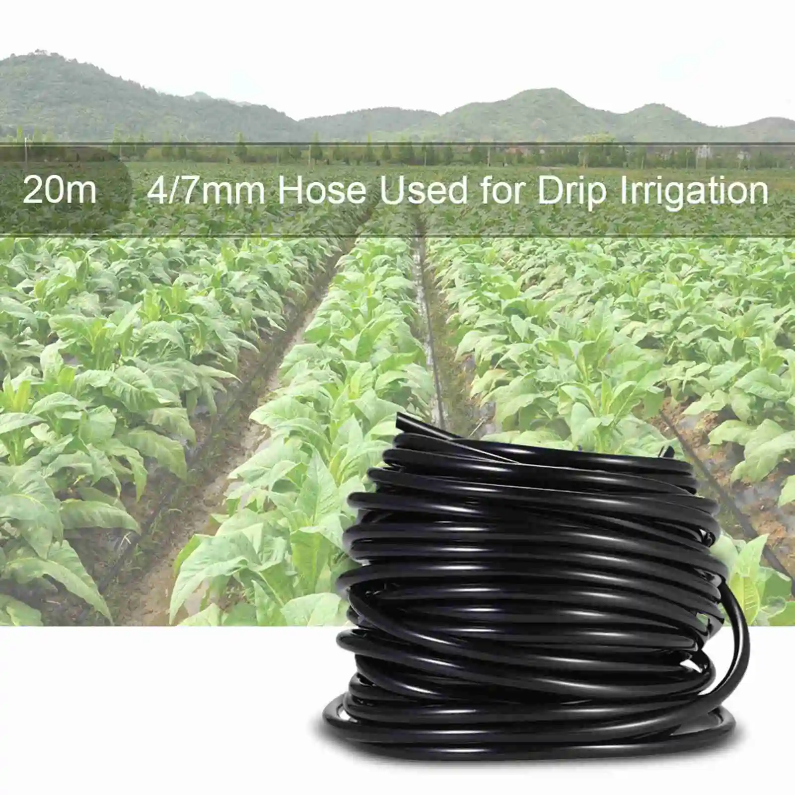 

50m Watering Tubing Hose Pipe 4/7mm Drip Irrigation System for Home Garden Yard Lawn Landscape Patio Plants Flowers Water Supply